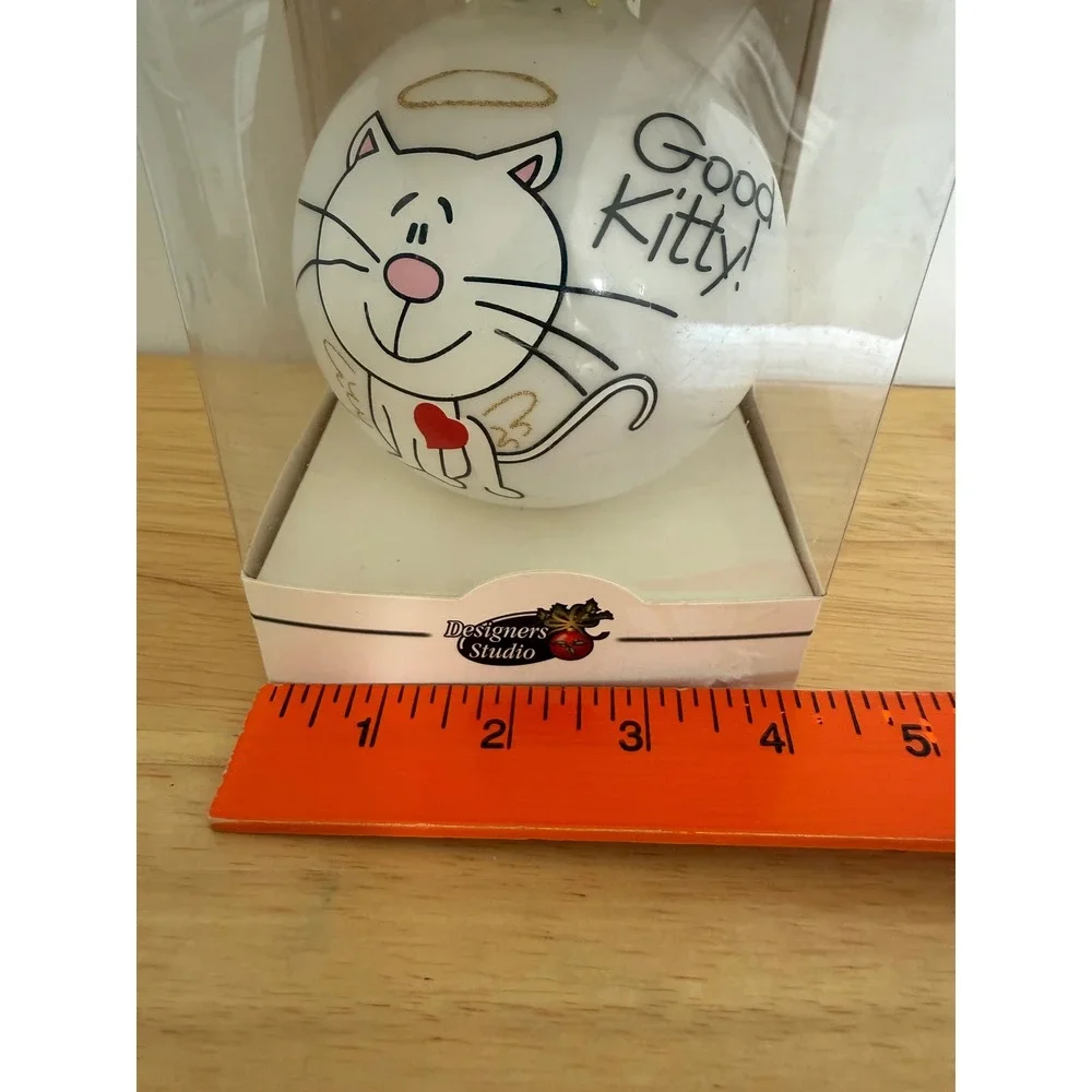 Good Kitty Cat Christmas Ornament Designers Studio Authentic Handcrafted‎ Glass